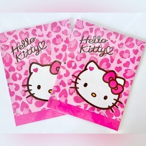 Hello Kitty Pink Heart Leopard Animal Print Document Holder Folder Set Of 2 NWT